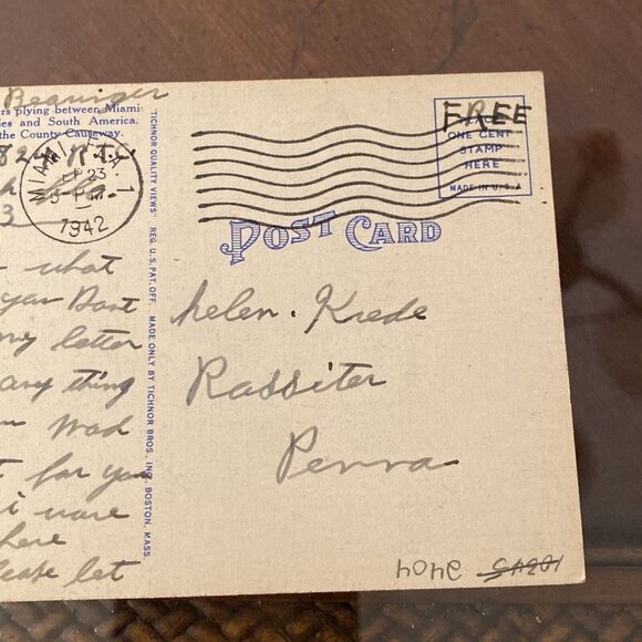 Vtg Miami FL Postcards Ships Water Views Lot of 5 Flamingo Hotel 1942 Free Post - Picture 14 of 15